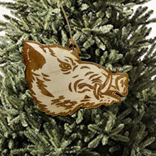Load image into Gallery viewer, Ornament - Wild Boar Head - Raw Wood Ornament