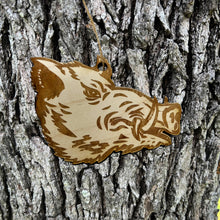 Load image into Gallery viewer, Ornament - Wild Boar Head - Raw Wood Ornament