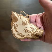 Load image into Gallery viewer, Ornament - Wild Boar Head - Raw Wood Ornament