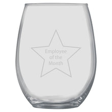 Load image into Gallery viewer, 15oz Stemless Wine Glass Set - Employee of the Month + Slate Coaster