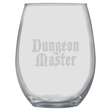 Load image into Gallery viewer, 15oz Stemless Wine Glass Set - Dungeon Master + Slate Coaster