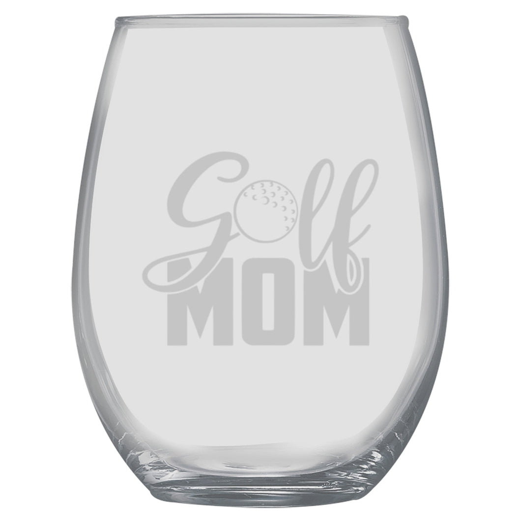 15oz Stemless Wine Glass -   Golf Mom
