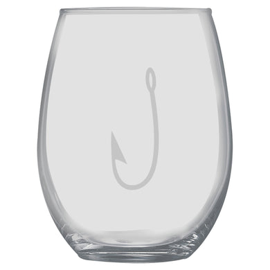 15oz Stemless Wine Glass -  Fish Hook
