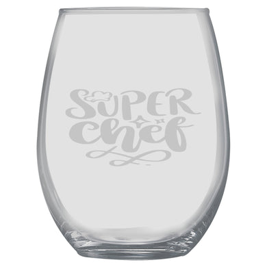 15oz Stemless Wine Glass - Super Chef