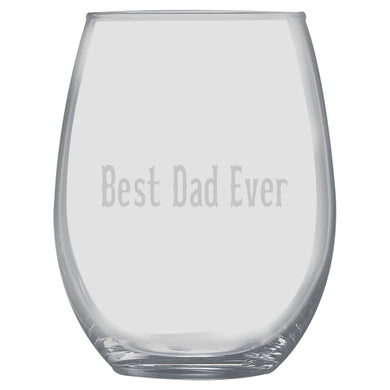 15oz Stemless Wine Glass -  Best Dad Ever
