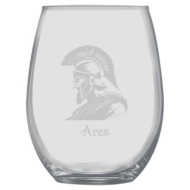 15oz Stemless Wine Glass -  Ares God of War