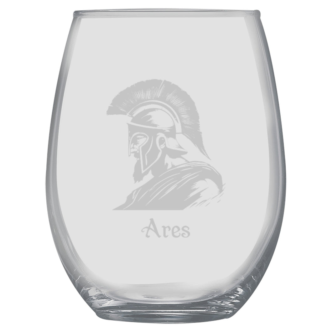 15oz Stemless Wine Glass -  Ares God of War