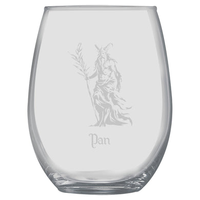 15oz Stemless Wine Glass - Pan God of Nature