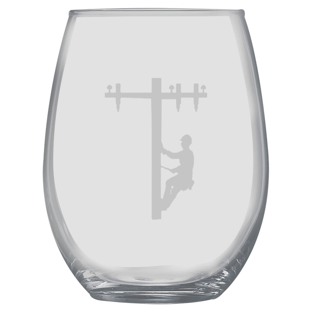 15oz Stemless Wine Glass -  Lineman