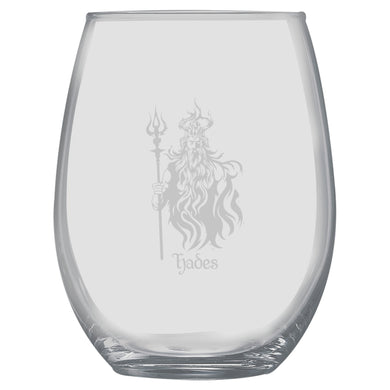 15oz Stemless Wine Glass -   Hades God of the Underworld