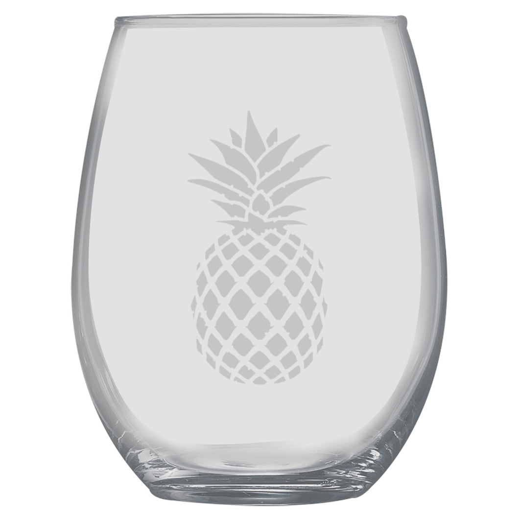 15oz Stemless Wine Glass - Pineapple