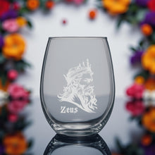 Load image into Gallery viewer, 15oz Stemless Wine Glass - Zeus - God of Thunder