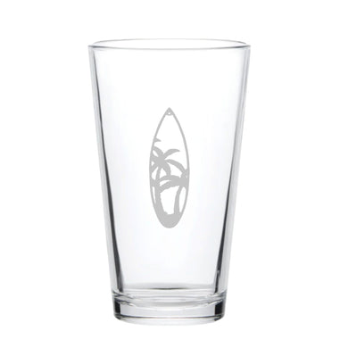 16oz Beer Mug - Palm Tree Surfboard