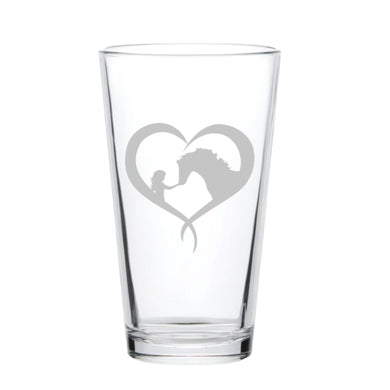 16oz Beer Mug - Girl and Horse Heart