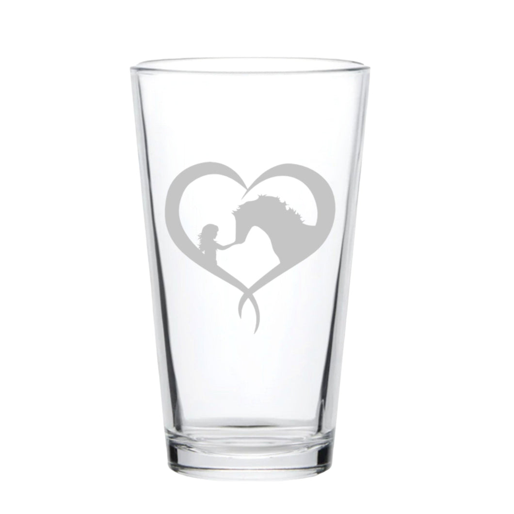 16oz Beer Mug - Girl and Horse Heart