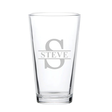 16oz Beer Mug - PERSONALIZED - Split Letter Monogram