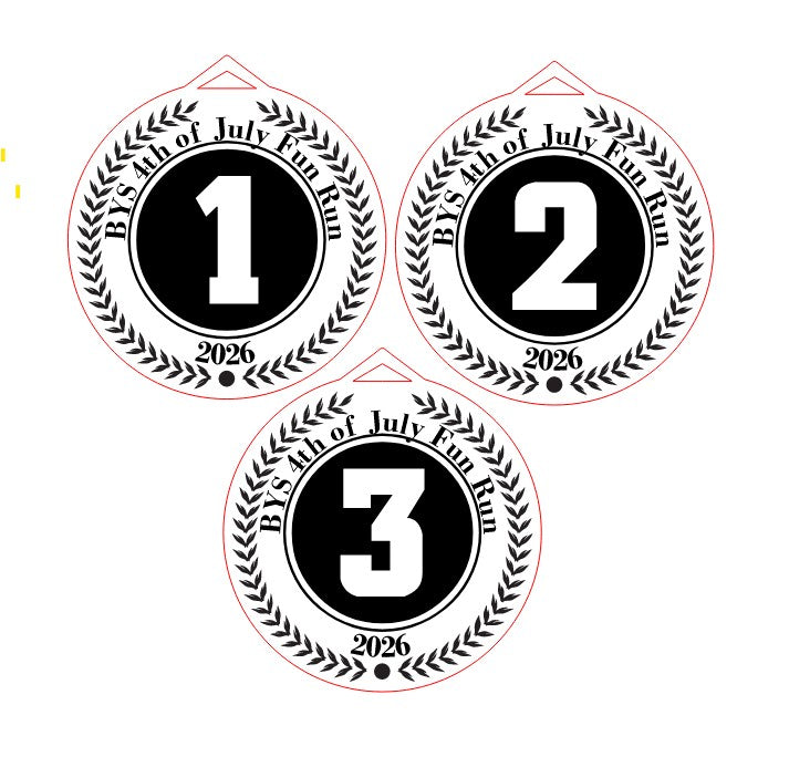 AwardS - PERSONALIZED (4 of each) 1st 2nd & 3rd Place Standard Medals - Cedar CUSTOM ORDER