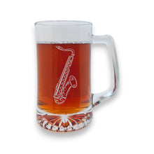 Load image into Gallery viewer, 25oz Beer mug with handle - Saxophone