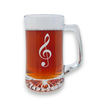 Load image into Gallery viewer, 25oz Beer mug with handle - Treble Clef Note - Music