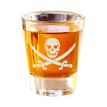 Load image into Gallery viewer, 2oz SkULL AnD CroSsBlades crossbones Shot Glass