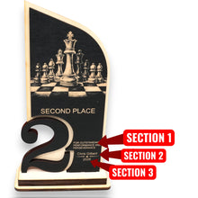 Load image into Gallery viewer, Trophy Award - PERSONALIZED - Chess - 1st 2nd 3rd Place - 9x5 Inches