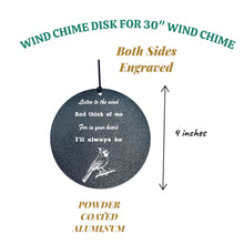 Load image into Gallery viewer, Wind Chime - Listen to the wind and think of me - Black powder coated
