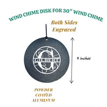 Load image into Gallery viewer, Wind Chime - PERSONALIZED - Split letter monogram - Black powder coated