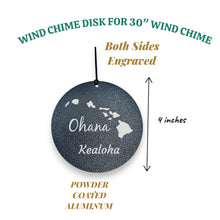 Load image into Gallery viewer, Wind Chime - PERSONALIZED - Ohana (Family) - Black powder coated