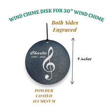 Load image into Gallery viewer, Wind Chime - PERSONALIZED - Treble Clef note - Black powder coated