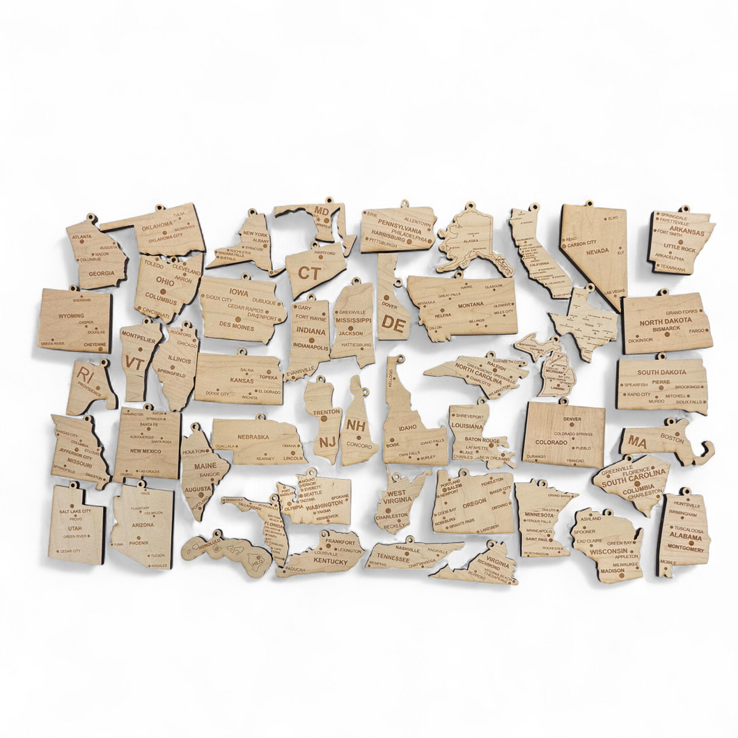 Ornaments - CUSTOM All 50 States with Cities