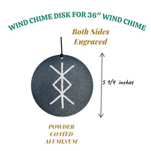 Load image into Gallery viewer, Wind Chime - Viking Protection Rune - Black powder coated