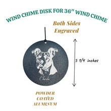 Load image into Gallery viewer, Wind Chime - Pit Bull - PERSONALIZED - Black powder coated