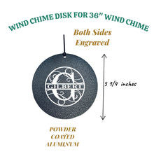 Load image into Gallery viewer, Wind Chime - PERSONALIZED - Split letter monogram - Black powder coated