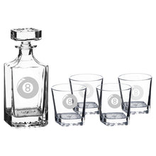 Load image into Gallery viewer, 750ml Decanter Set - Eight Ball Pool - with four 11oz glasses