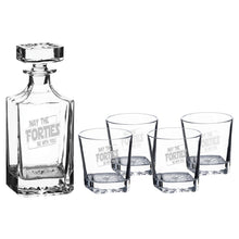 Load image into Gallery viewer, 750ml Decanter Set - May the Forties be with you - with four 11oz glasses