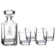 Load image into Gallery viewer, 750ml Decanter Set - Work like a Captain Play like a Pirate - with four 11oz glasses