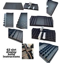 Load image into Gallery viewer, 62 Slot Miniature Display Kit for Collectibles (Assembly Required) - 32x17 Raw wood