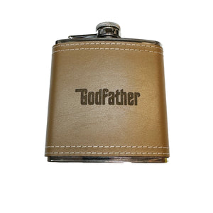 6oz Godfather Leather flask KLB