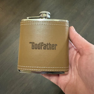 6oz Godfather Leather flask KLB