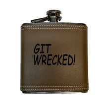 Load image into Gallery viewer, 8OZ Git Wrecked Flask - BLACK, RED, STAINLESS, OR 6OZ LEATHER