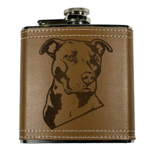 Load image into Gallery viewer, 6oz Pitbull Leather Flask KLB