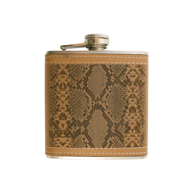 6oz Rattlesnake Leather Flask KLB