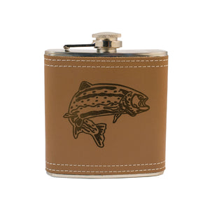 6oz Trout Leather Flask KLB