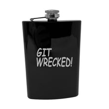 Load image into Gallery viewer, 8OZ Git Wrecked Flask - BLACK, RED, STAINLESS, OR 6OZ LEATHER