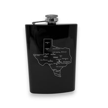 Load image into Gallery viewer, 8oz Flask - Texas with Cities