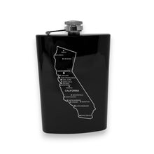 Load image into Gallery viewer, 8oz Flask - California with Cities