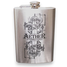 Load image into Gallery viewer, 8oz Aether Steamdrunks Stainless Steel Flask