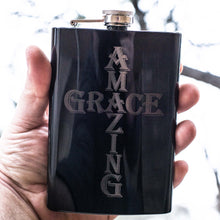 Load image into Gallery viewer, 8oz CUSTOMIZABLE Amazing Grace Flask