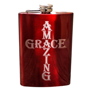 8oz CUSTOMIZABLE Amazing Grace Flask