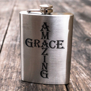 8oz CUSTOMIZABLE Amazing Grace Flask